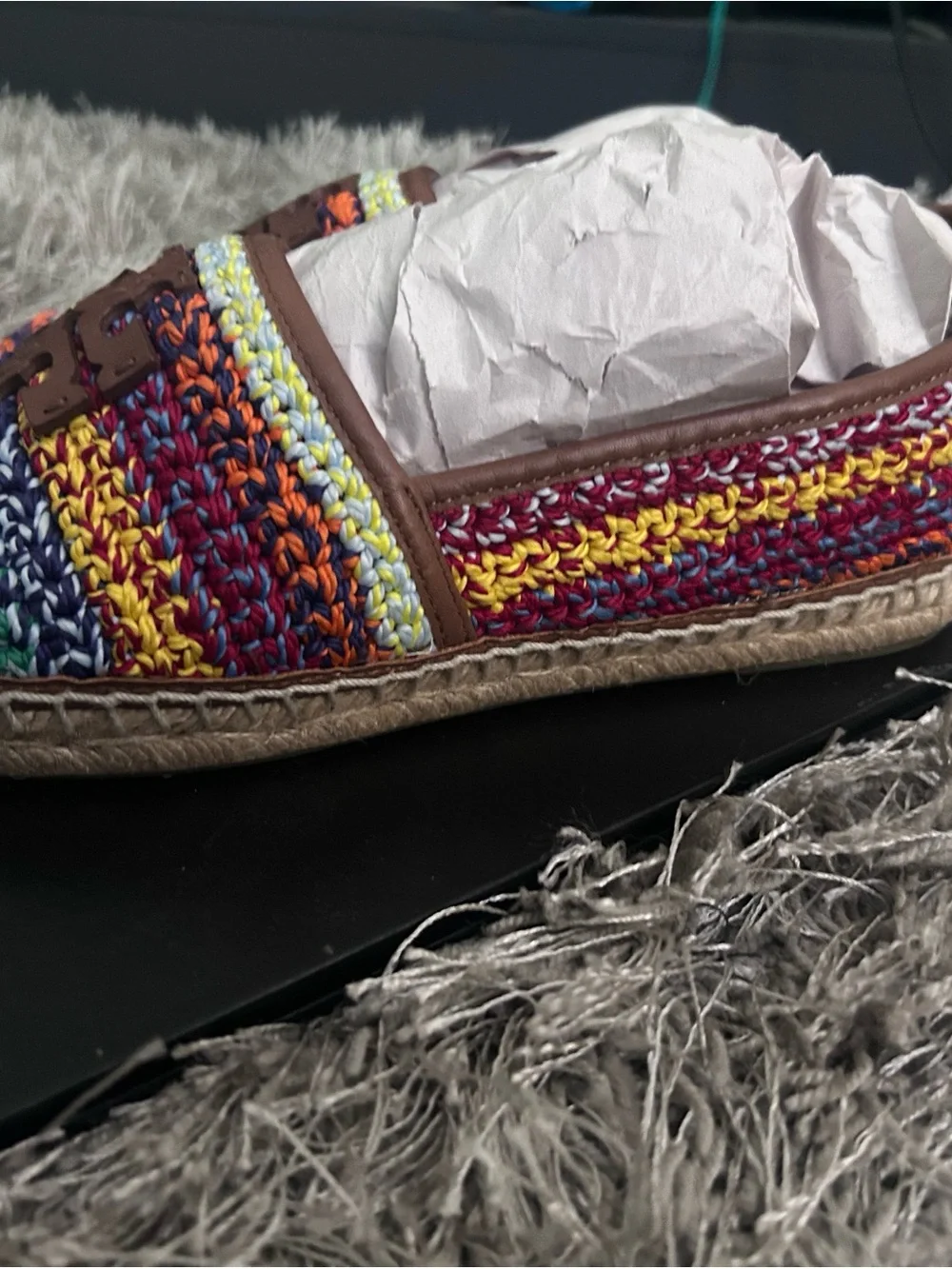 Tory Burch Multicolor Crochet Espadrille Slip-Ons